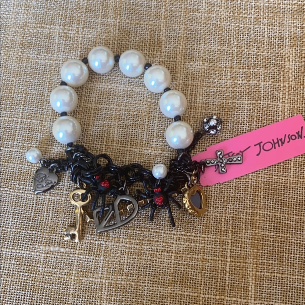 Betsey Johnson Pearl Spider Bracelet